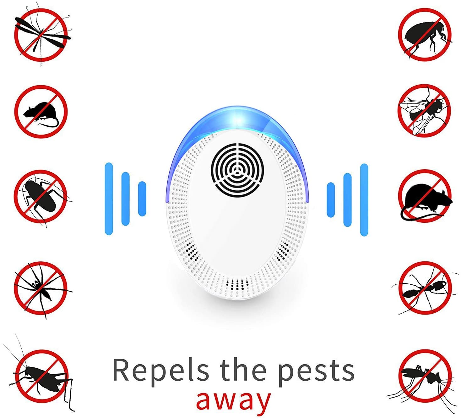 Ultrasonic Pest Repeller, 6 Packs, 2020 Upgraded, Electronic Indoor Pest Repellent Plug in for Insects, Mice,Ant, Mosquito, Spider, Rodent, Roach, Mosquito Repellent for Children and Pets' Safe