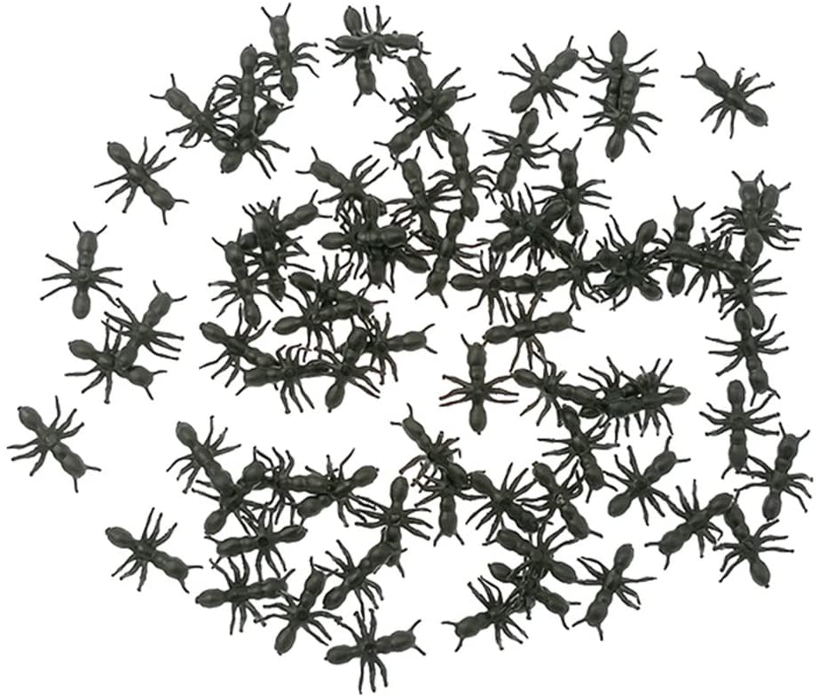 ALIMITOPIA 200pcs Fake Black Ant Realistic Imitation Bug for Halloween Prank Props (Ant,Black)